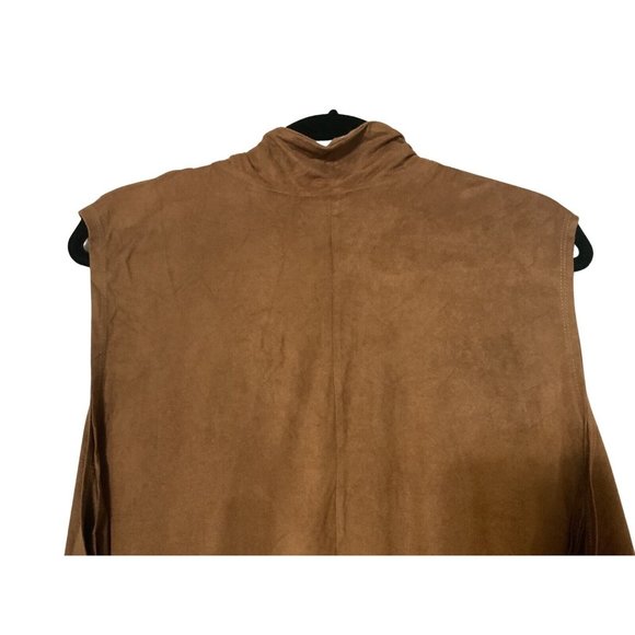Travel Elements Cardigan Jacket Womens Plus Size 2X Suede Look Sleeveless Solid - Picture 5 of 10